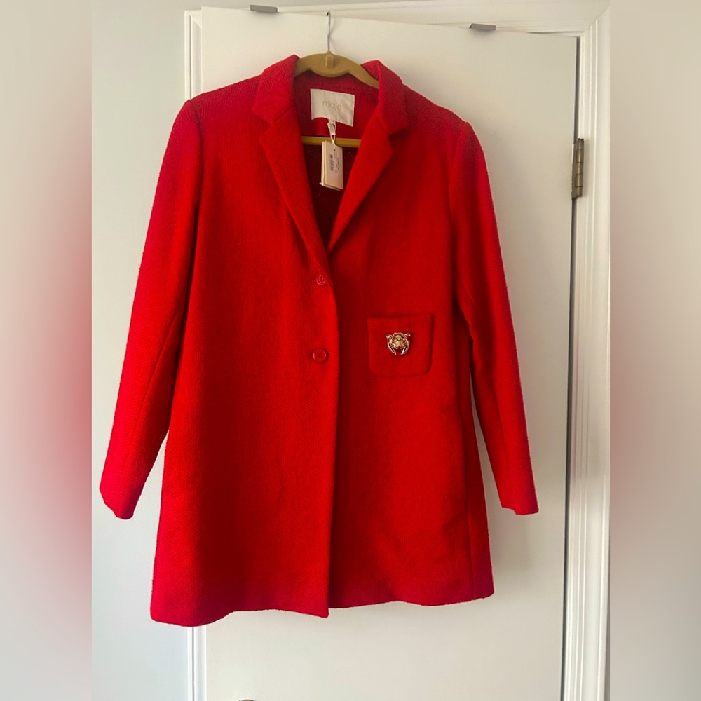 Maje red long blazer